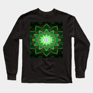 Neon Flower Pattern Long Sleeve T-Shirt